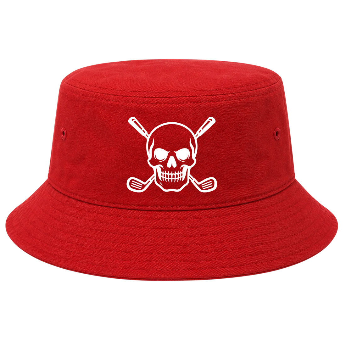 Red Skull And Golf Clubs Alternative Golf Bucket Hat