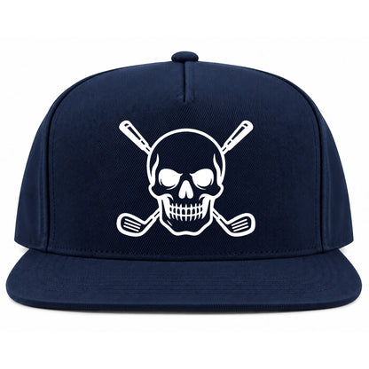 Navy Blue Skull And Golf Clubs Alternative Golf Snapback Hat