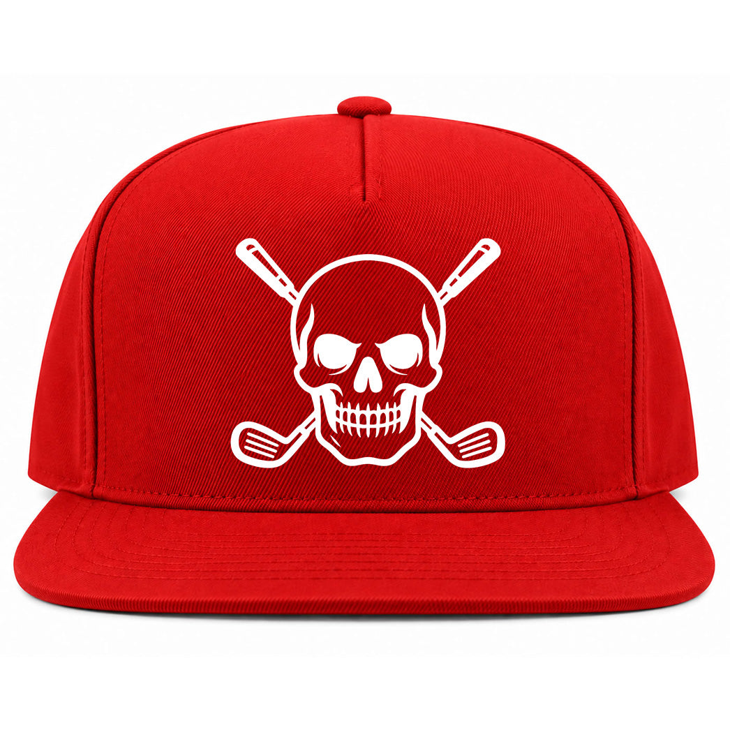 Red Skull And Golf Clubs Alternative Golf Snapback Hat
