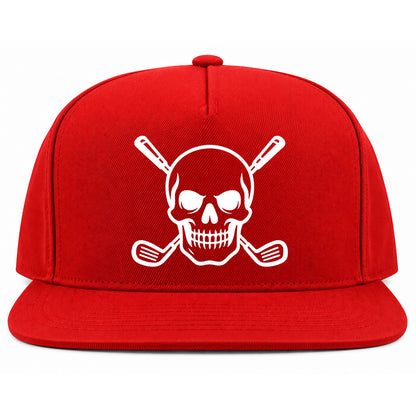 Red Skull And Golf Clubs Alternative Golf Snapback Hat
