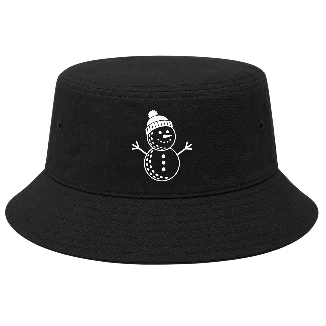 Black Snowman Golf Bucket Hat