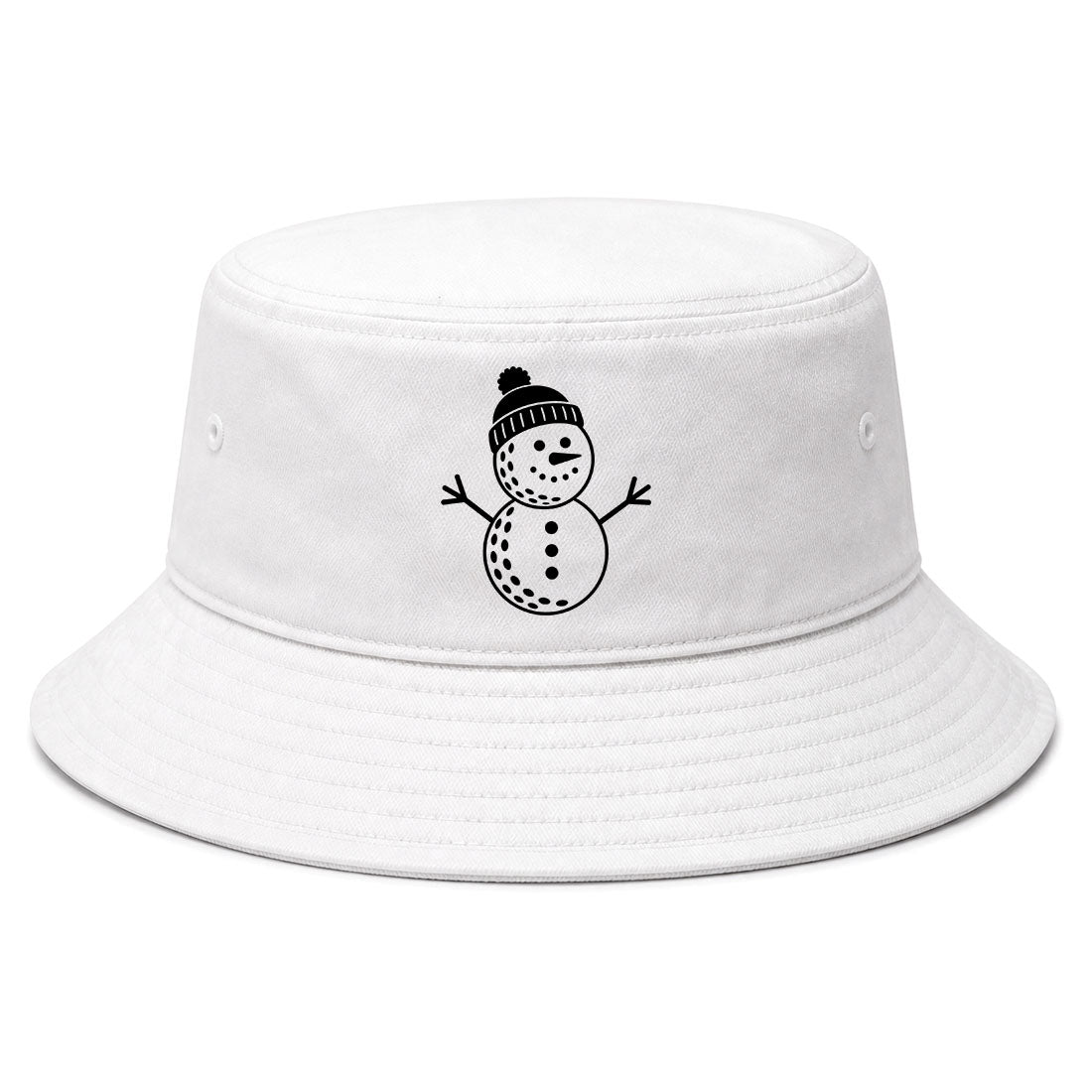 White Snowman Golf Bucket Hat