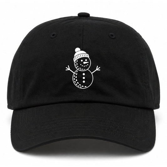 Black Snowman Golf Dad Hat