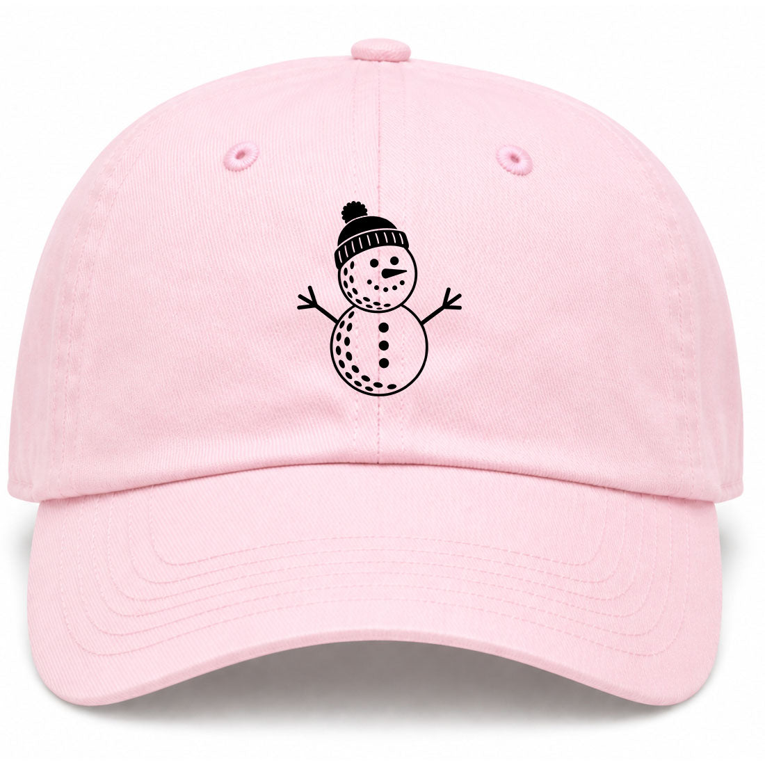 Pink Snowman Golf Dad Hat