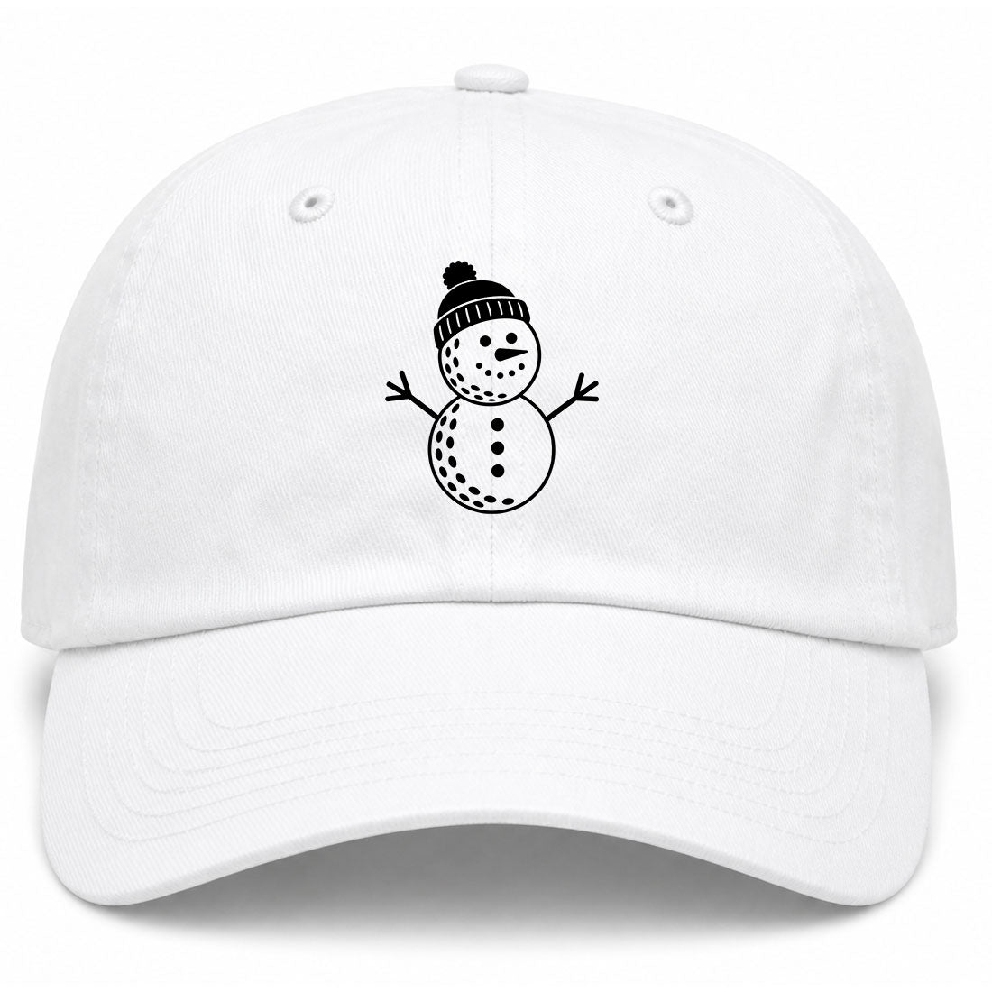 White Snowman Golf Dad Hat