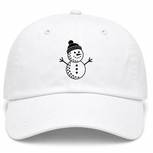 White Snowman Golf Dad Hat