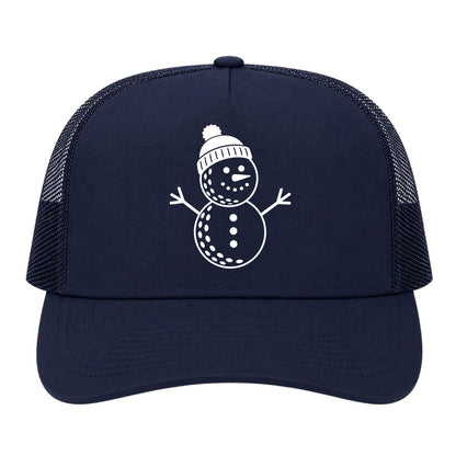 Navy Blue Snowman Golf Trucker Hat