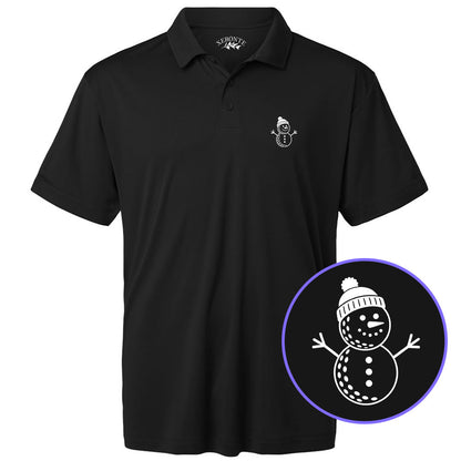 Black Snowman Men's Golf Polo Shirt