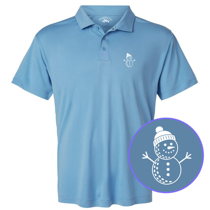Carolina Blue Snowman Men's Golf Polo Shirt
