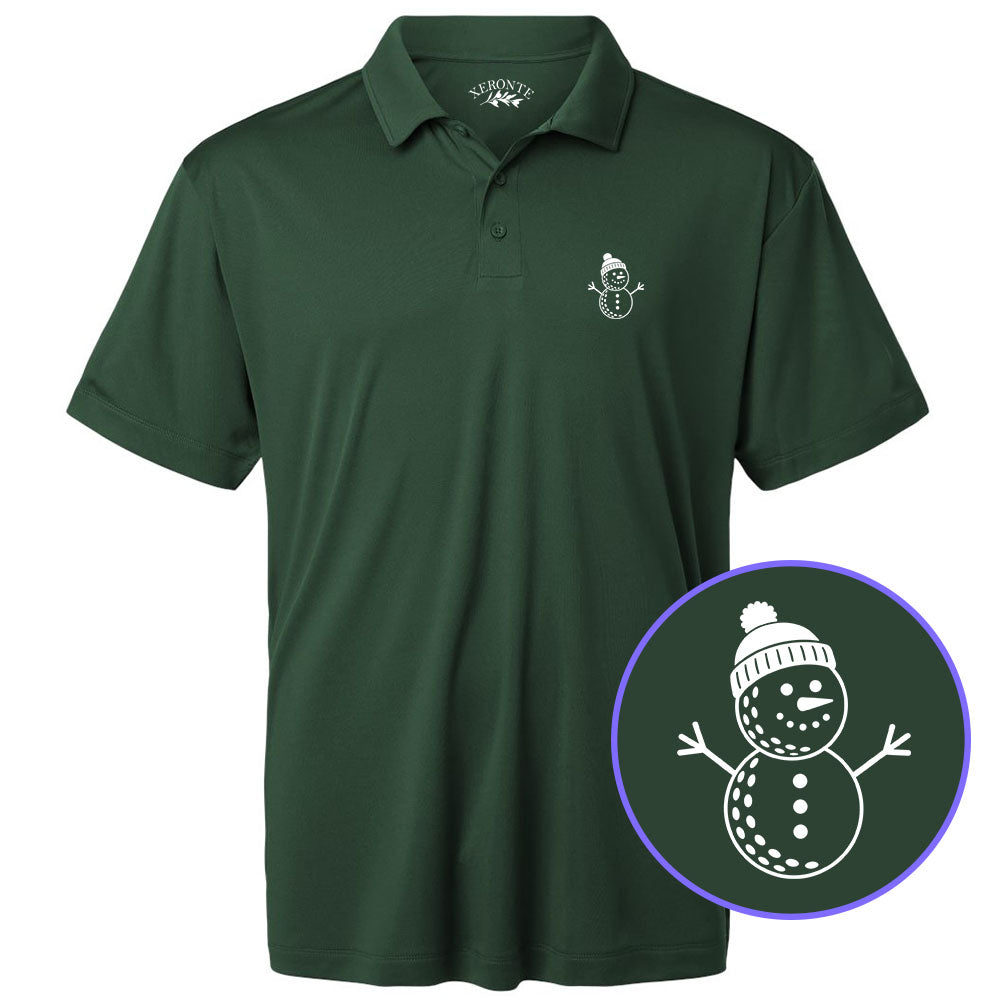 Green Snowman Men's Golf Polo Shirt
