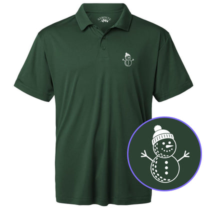 Green Snowman Men's Golf Polo Shirt