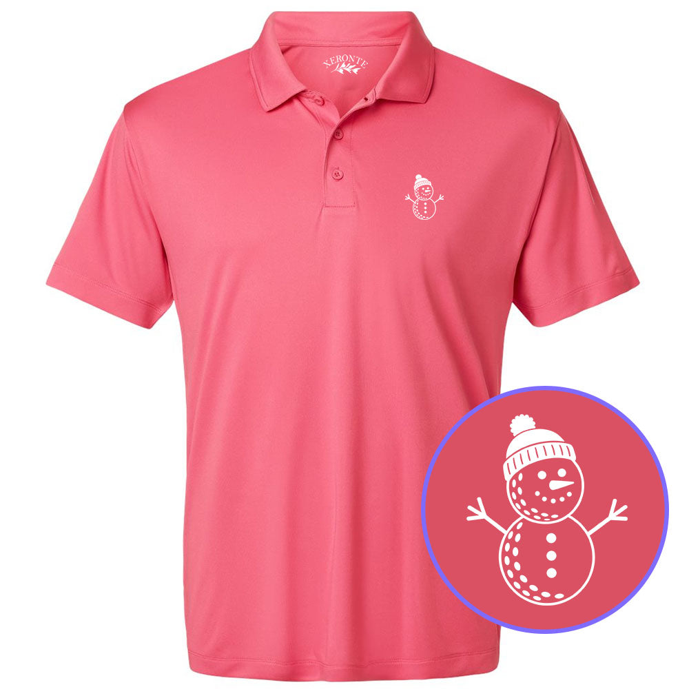 Pink Snowman Men's Golf Polo Shirt