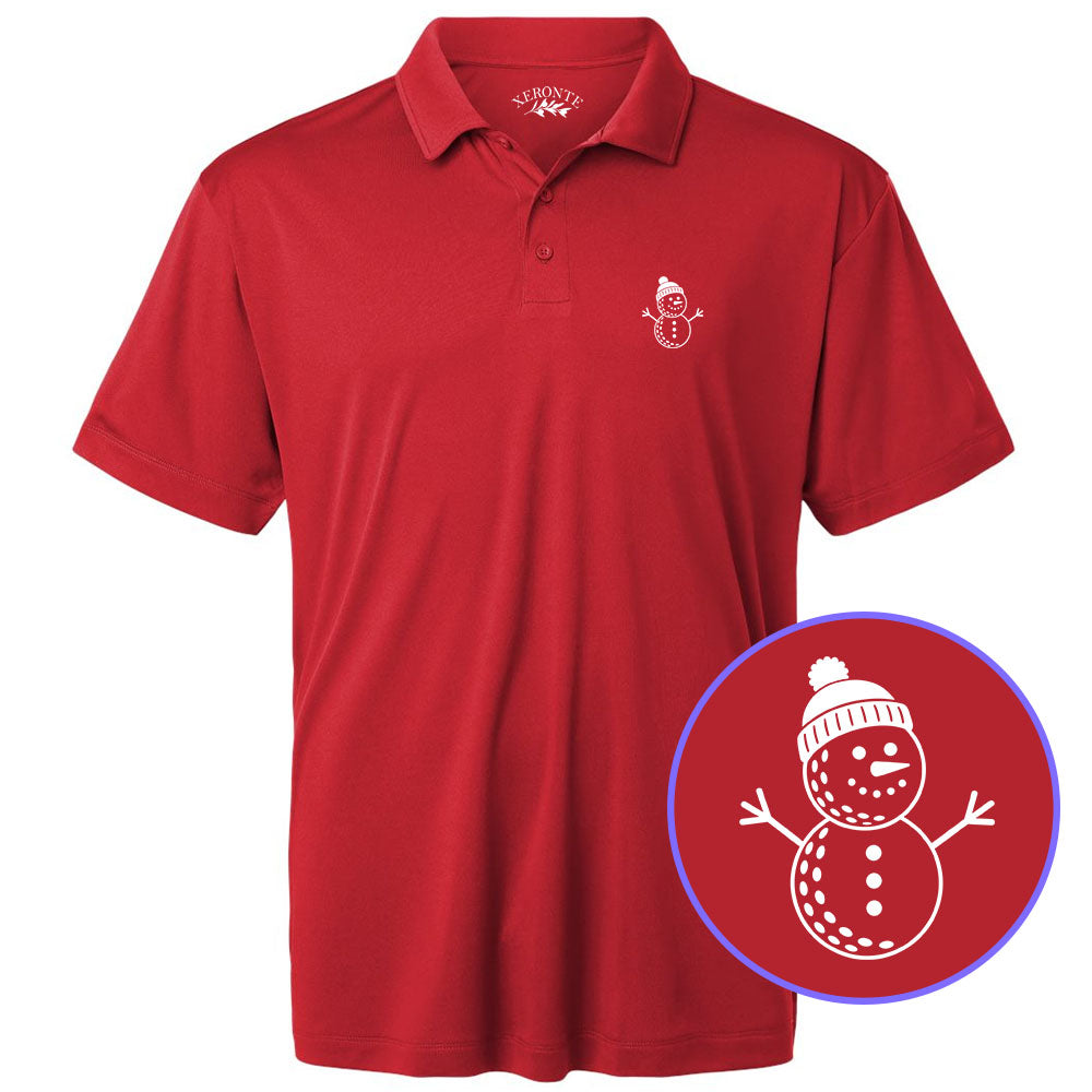 Red Snowman Men's Golf Polo Shirt