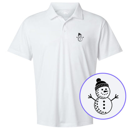 White Snowman Men's Golf Polo Shirt