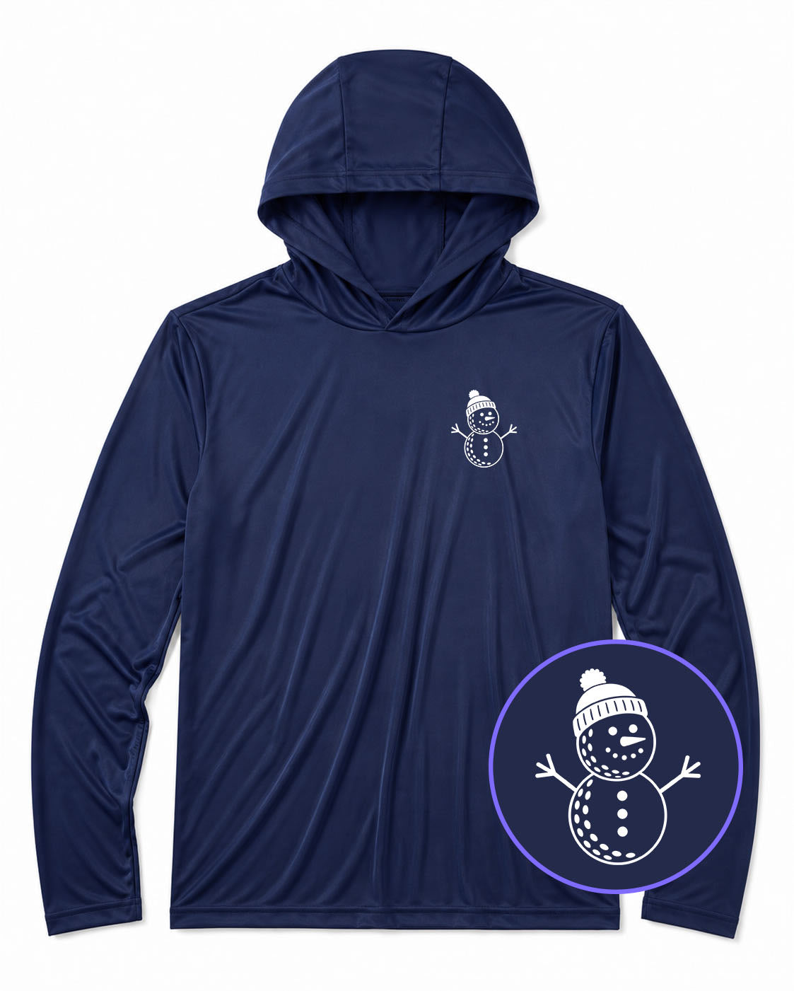 Navy Blue Snowman Men's Lightweight Performance Golf Hoodie