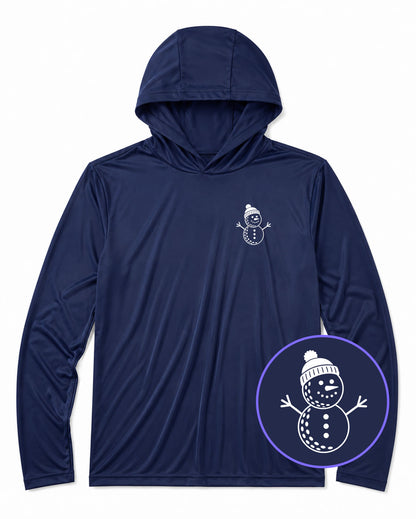 Navy Blue Snowman Men's Lightweight Performance Golf Hoodie