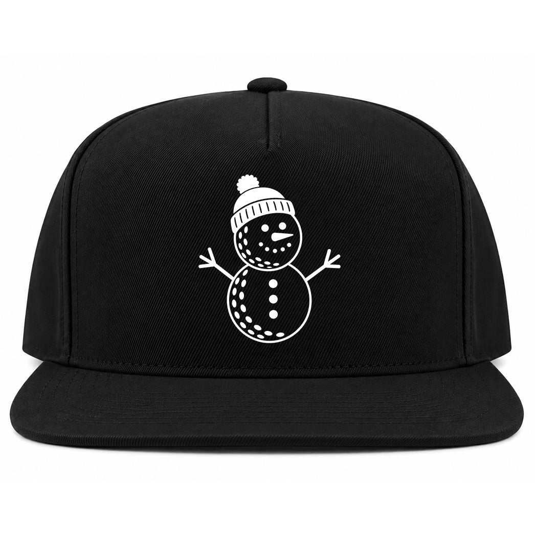 Black Snowman Golf Snapback Hat