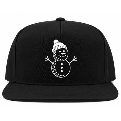 Black Snowman Golf Snapback Hat