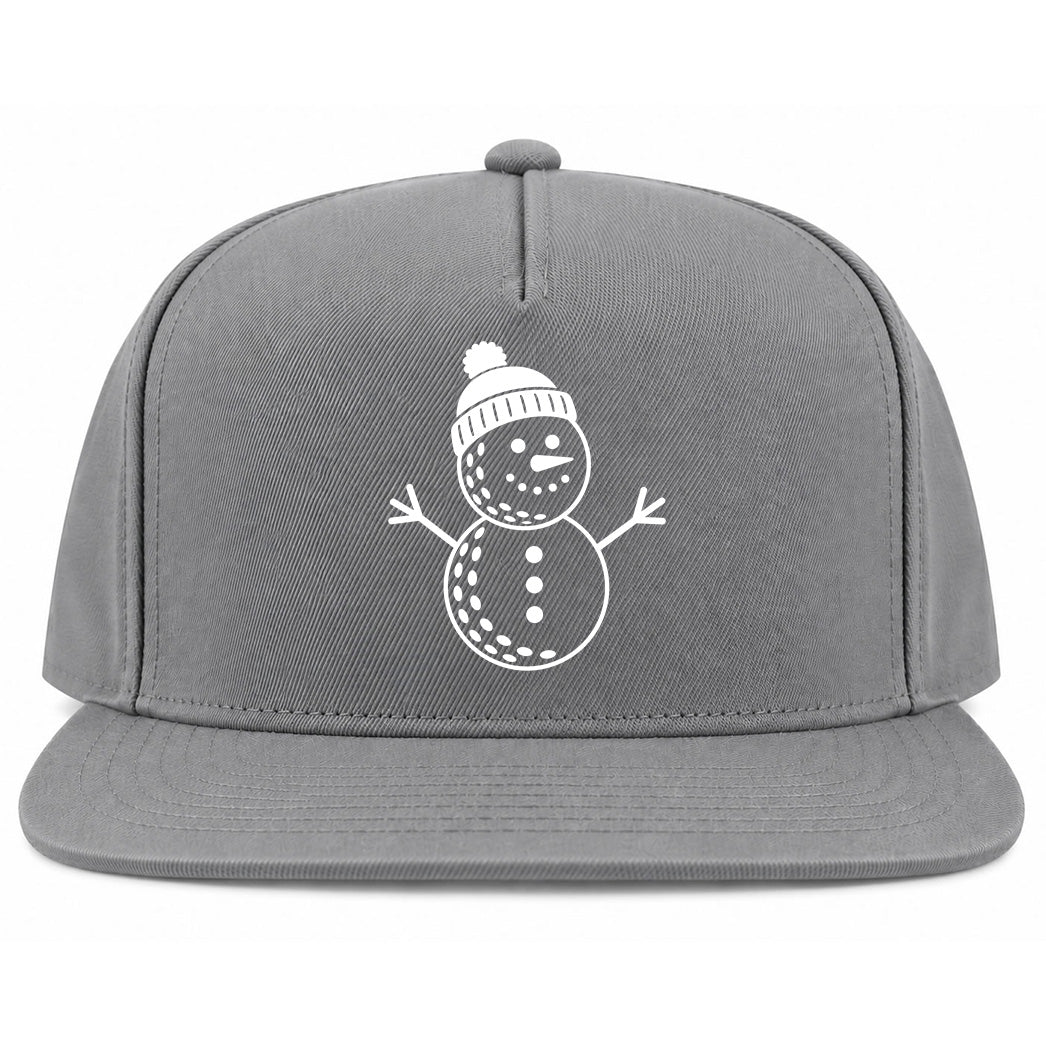 Grey Snowman Golf Snapback Hat