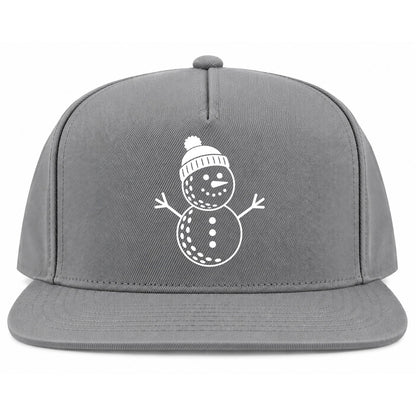 Grey Snowman Golf Snapback Hat