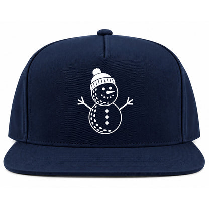 Navy Blue Snowman Golf Snapback Hat