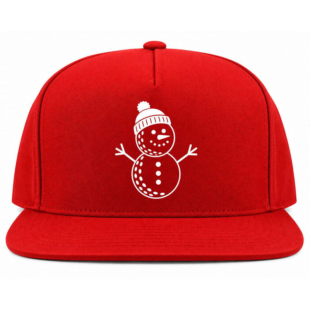 Red Snowman Golf Snapback Hat