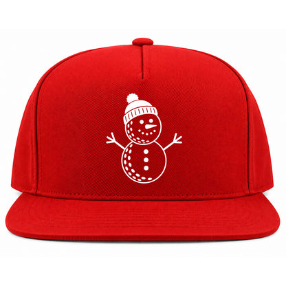 Red Snowman Golf Snapback Hat
