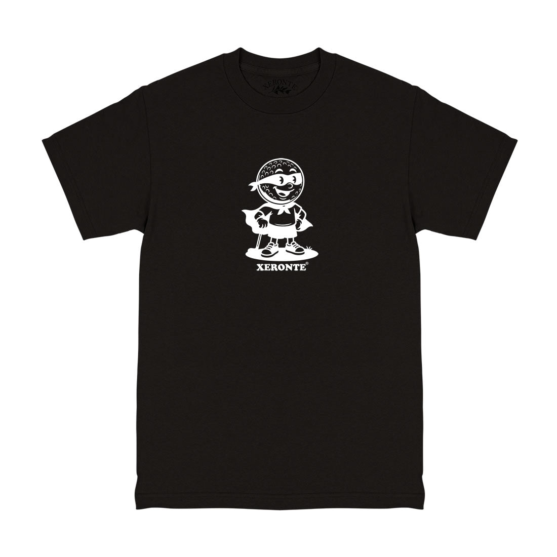Black Superhero Costume Golf Ball Mascot Mens T-Shirt