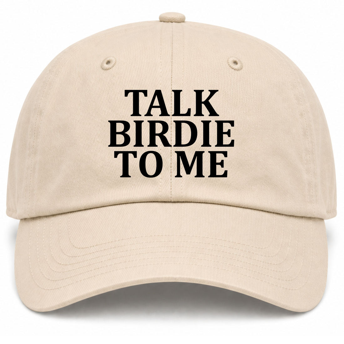 Beige Talk Birdie To Me Golf Dad Hat