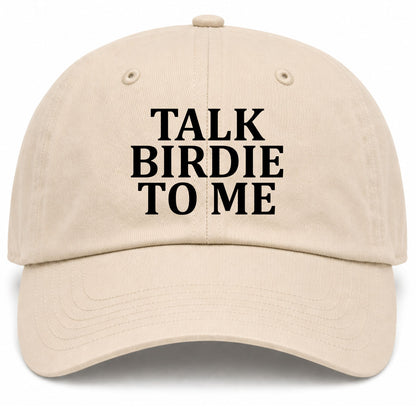 Beige Talk Birdie To Me Golf Dad Hat