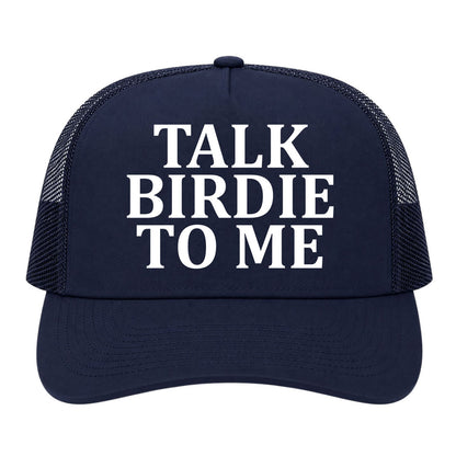 Navy Blue Talk Birdie To Me Golf Trucker Hat
