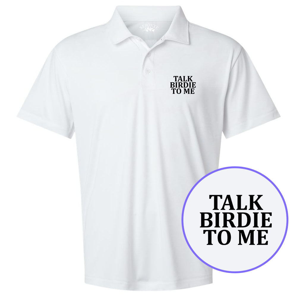 White Talk Birdie To Me Men's Golf Polo Shirt