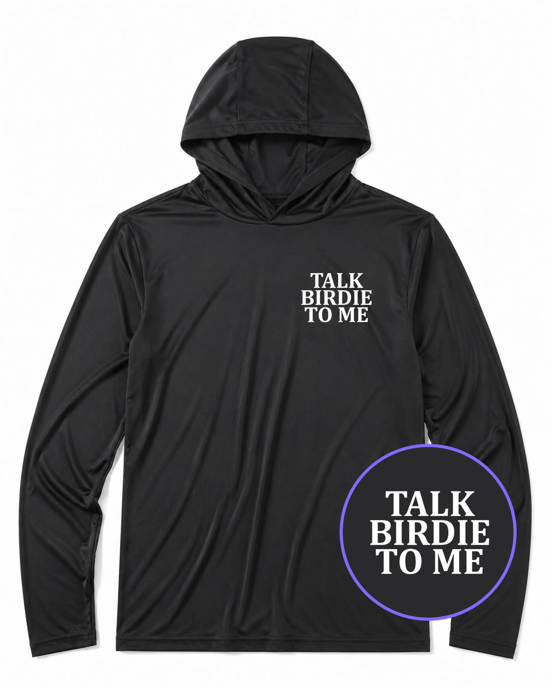 Black Talk Birdie To Me Men's Lightweight Performance Golf Hoodie