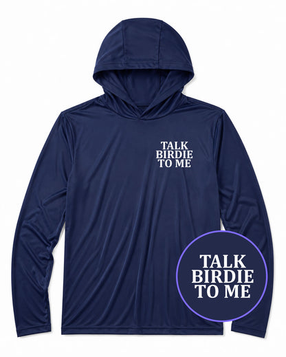 Navy Blue Talk Birdie To Me Men's Lightweight Performance Golf Hoodie