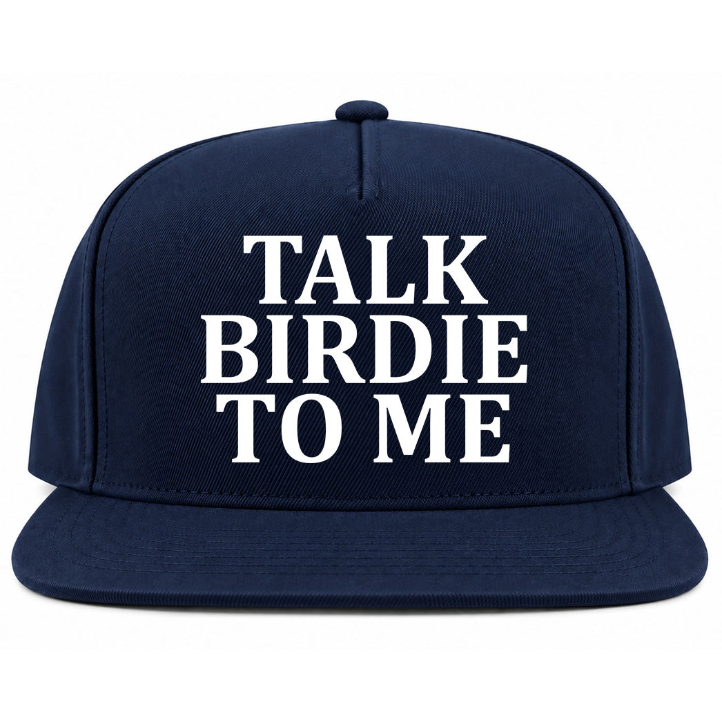 Navy Blue Talk Birdie To Me Golf Snapback Hat