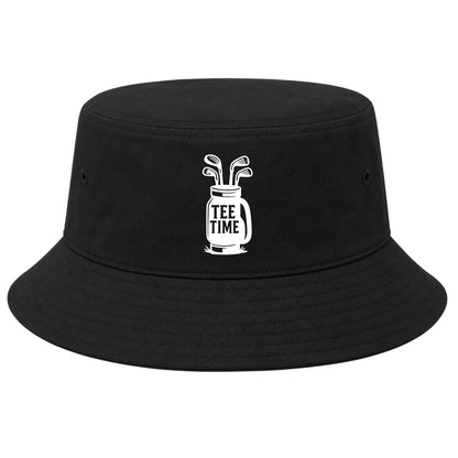 Black Tee Time Golf Clubs Golf Bucket Hat