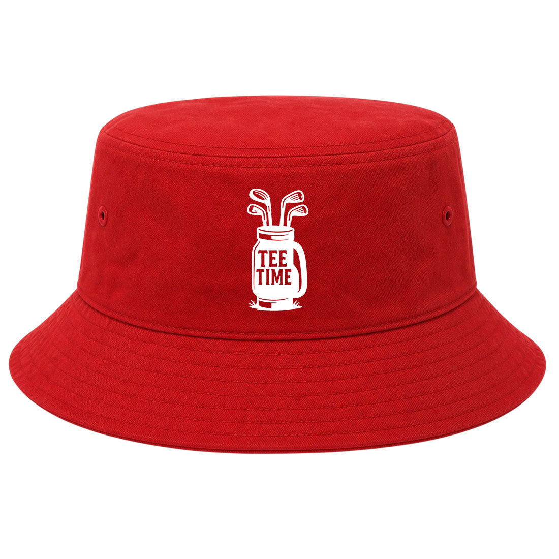 Red Tee Time Golf Clubs Golf Bucket Hat