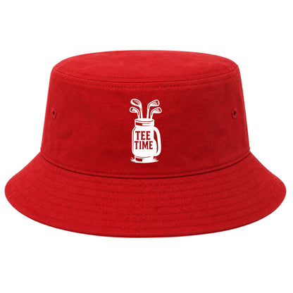 Red Tee Time Golf Clubs Golf Bucket Hat