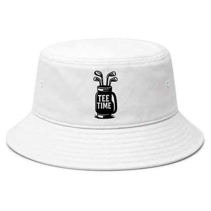 White Tee Time Golf Clubs Golf Bucket Hat