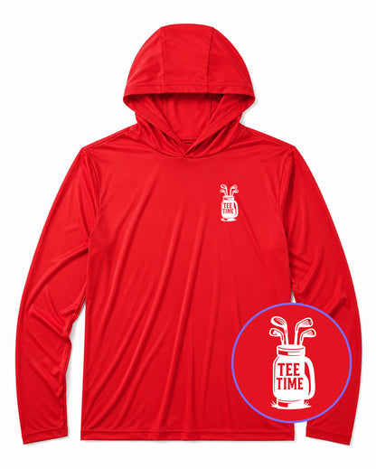 Red Tee Time Golf Clubs Men's Lightweight Performance Golf Hoodie
