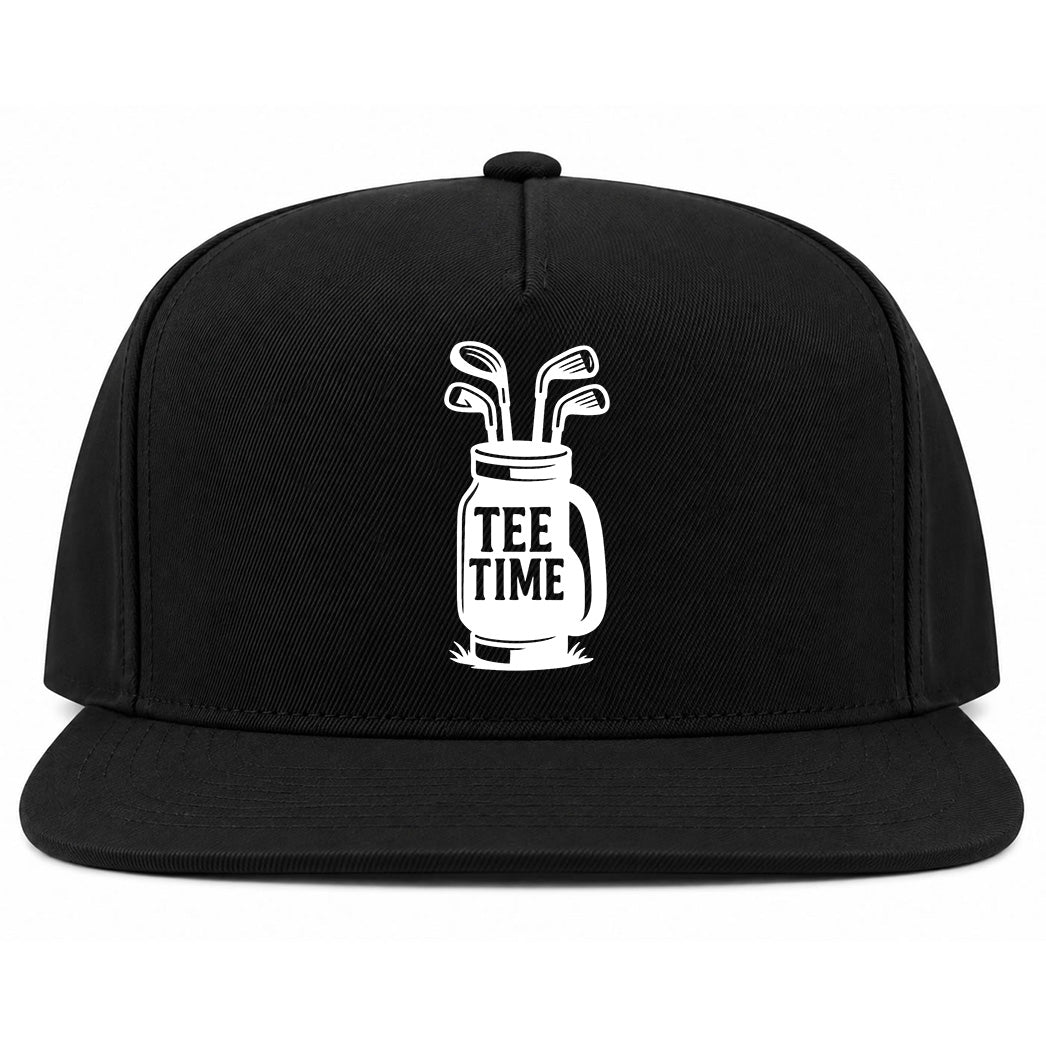 Black Tee Time Golf Clubs Golf Snapback Hat