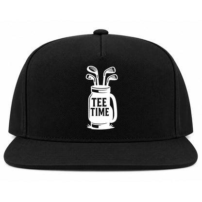 Black Tee Time Golf Clubs Golf Snapback Hat