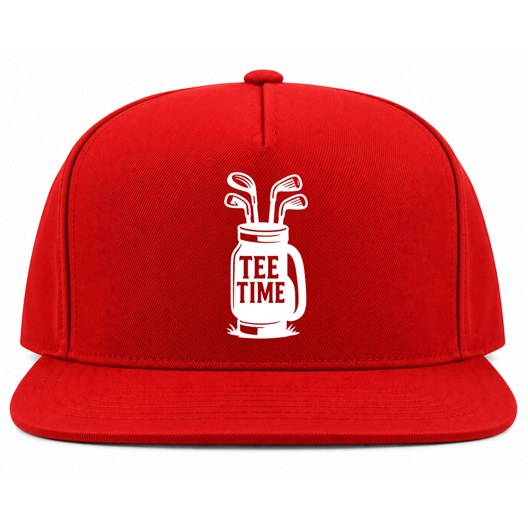 Red Tee Time Golf Clubs Golf Snapback Hat