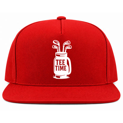 Red Tee Time Golf Clubs Golf Snapback Hat