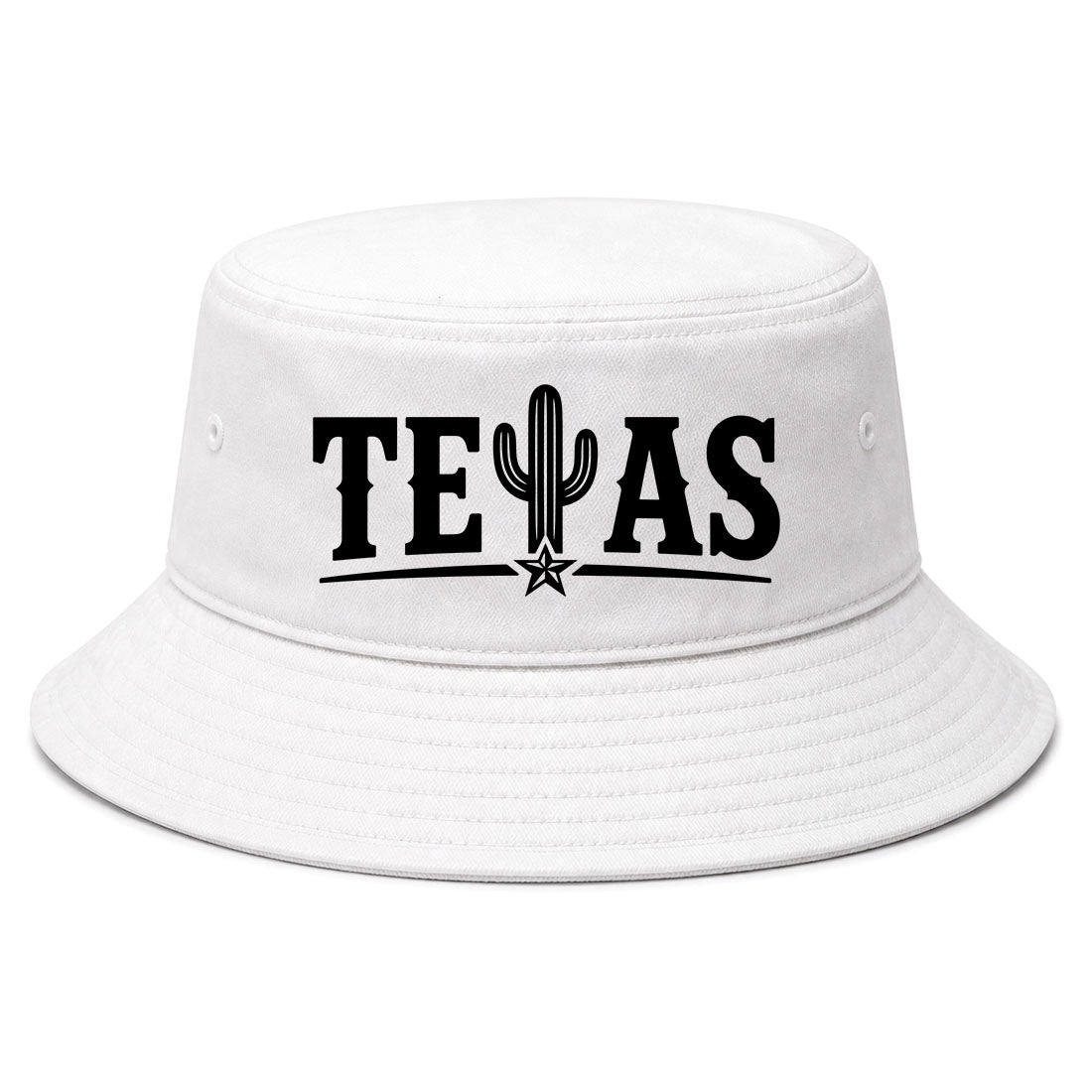 White Texas Cactus Golf Bucket Hat