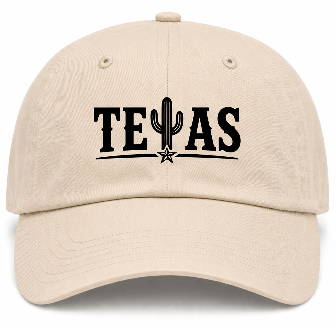 Beige Texas Cactus Golf Dad Hat