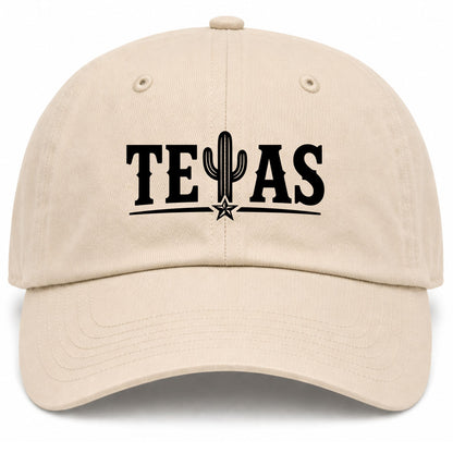 Beige Texas Cactus Golf Dad Hat