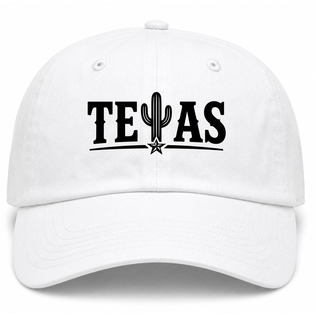 White Texas Cactus Golf Dad Hat