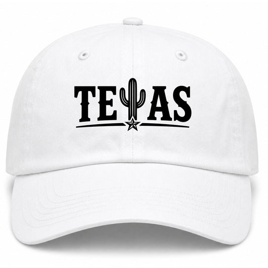 White Texas Cactus Golf Dad Hat