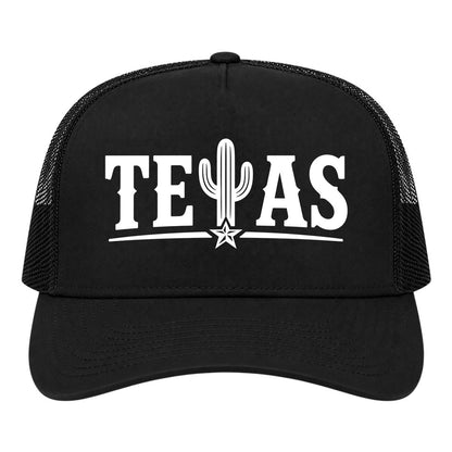 Black Texas Cactus Golf Trucker Hat